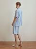 [LUNALUZ STUDIO] Men's Ange Span Ribbed Collar Short-Sleeve Two-Piece Pajama Set [Shipped from Korea] 100% Authentic