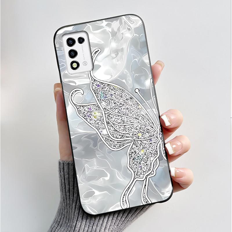 Phone Case For ZTE Libero 5G III A202ZT / Libero 5G II A103ZT Casing Fashion Butterfly Flower Black Soft TPU Case Silicone Cover