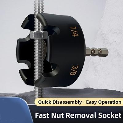 Quick Release Nut Drill Bit Socket High-Hardness Adjustable Nut Zipper Drill Attachment 3/8 1/4 1/2 Rapid Change Mechanism