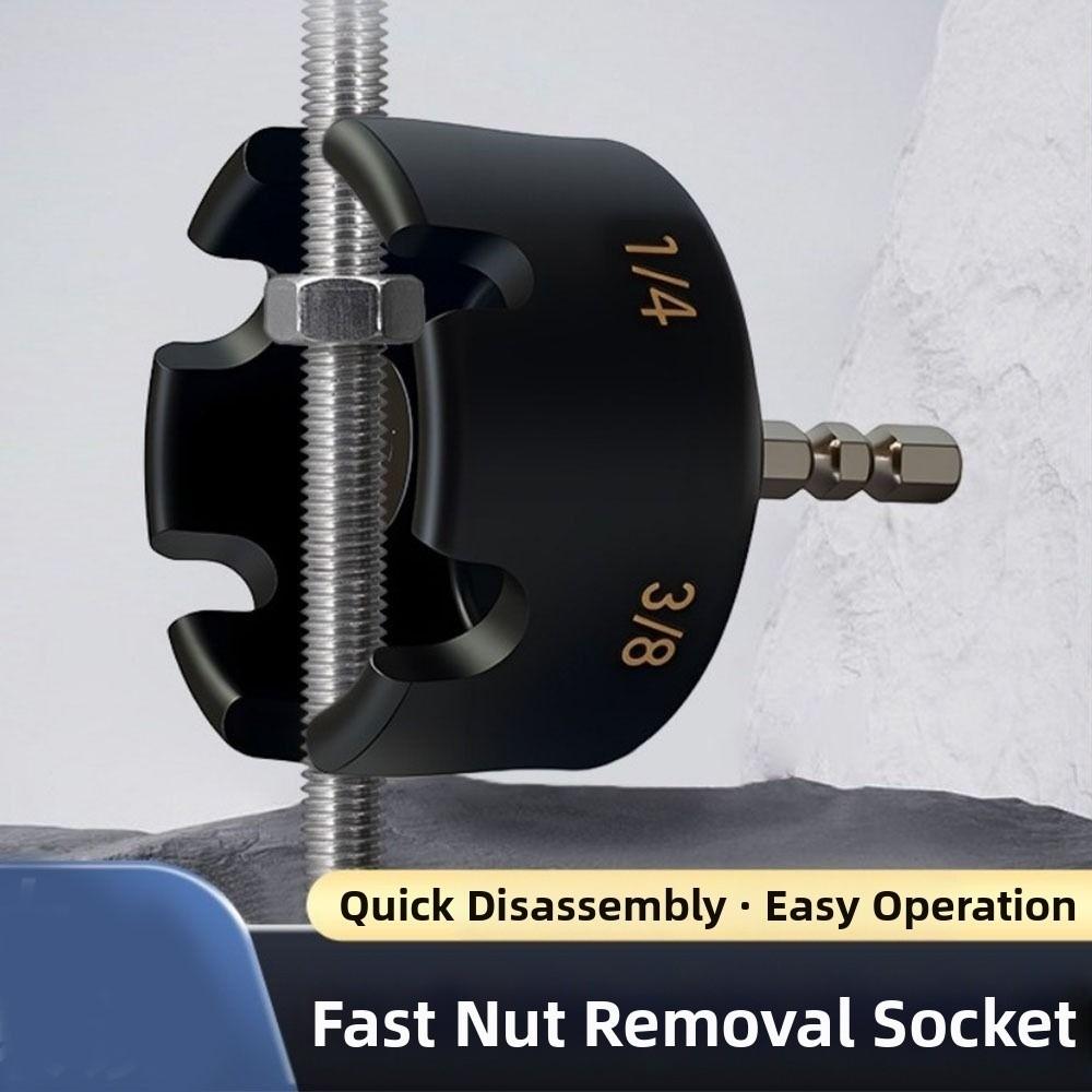 3/8 1/4 1/2 Nut Drill Bit Socket Quick Release Nut Remover Nut Zipper Drill Attachment Hand Tools