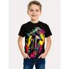 T-shirt da Ragazzo Motociclista T-shirt Stampata 3D per Bambino 2-10 Anni Manica Corta Maglietta Top Bambino Estate Trendy Street Top per Bambini