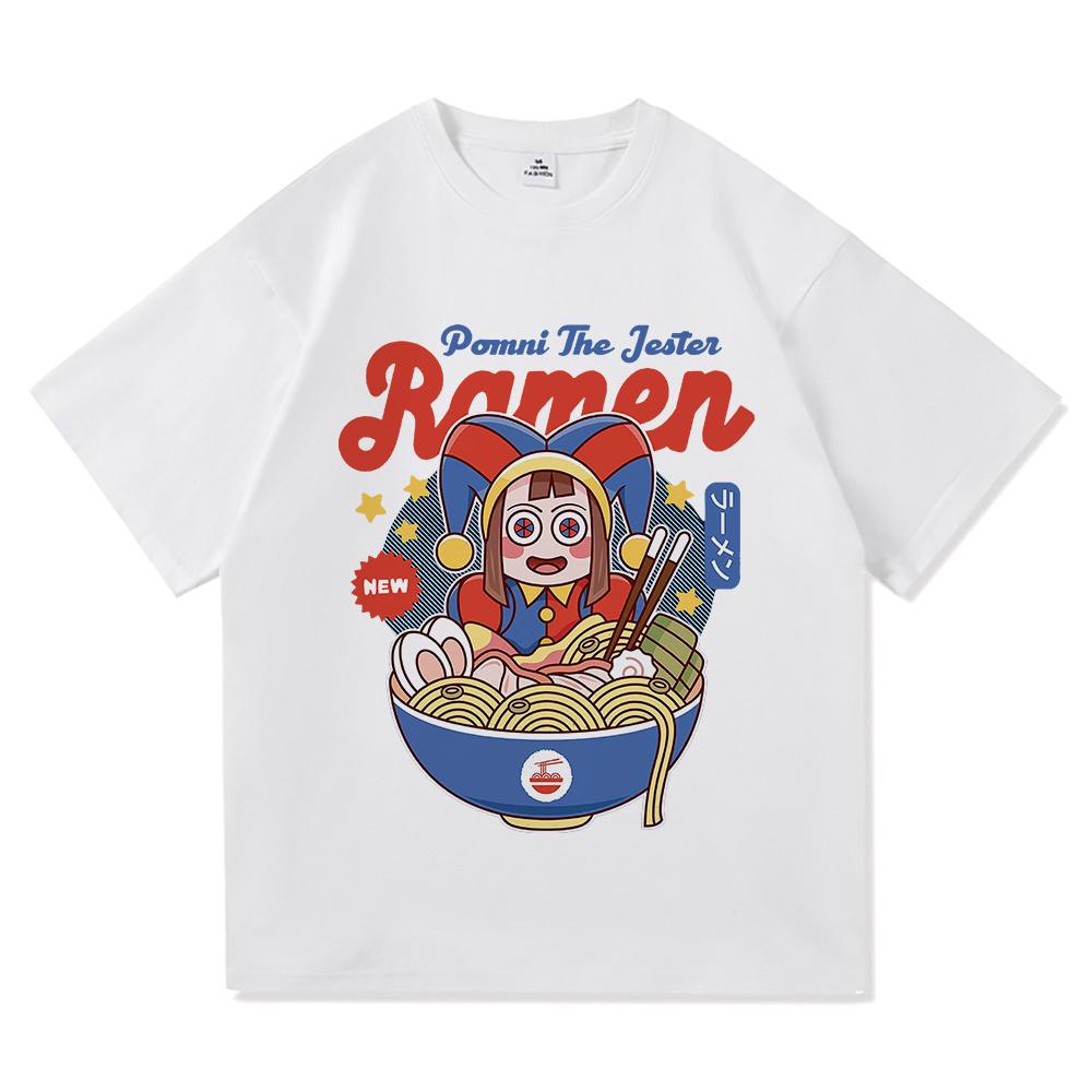 Uimitorul Circ Digital Jax Ramen Tricou Modă Bărbați Amuzant Caine Pomni Tricou Unisex Drăguț Iepure Tăiței Bumbac Tricouri