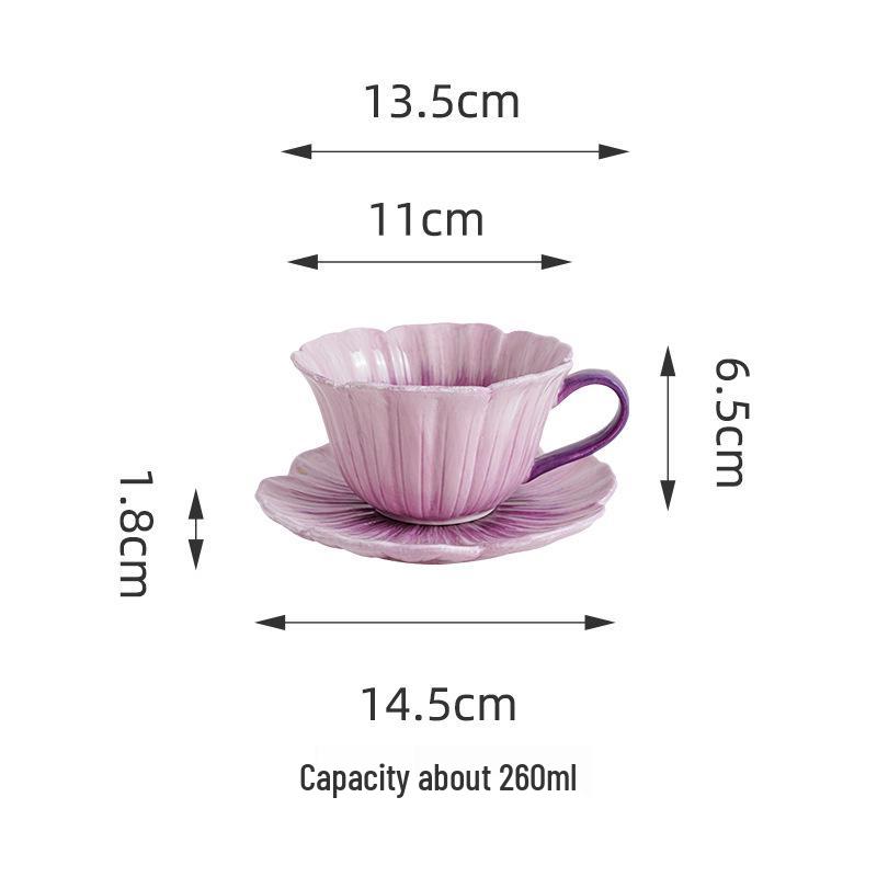 Elegantes handbemaltes Latte-Tassen- und Untertassenset für Damen – Einzigartiges und schönes Design