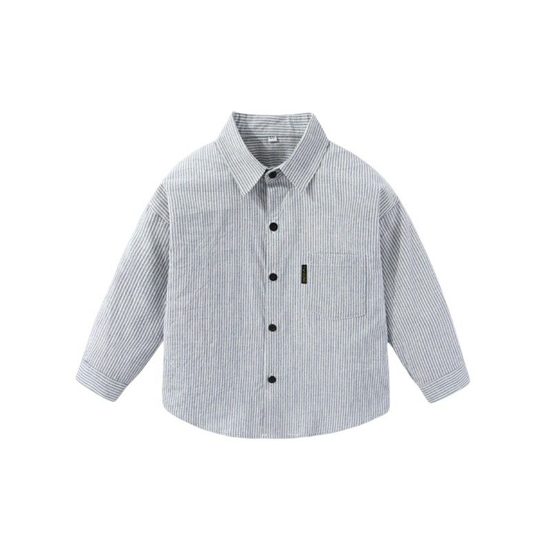 Pure Cotton Kids Shirt Gingham Spring and Autumn Boys and Girls Shirt Long Sleeves Children Lapel Cardigan Casual Tops