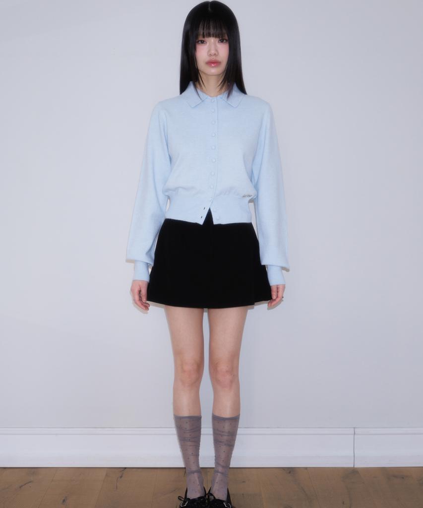 ROSEFRANTZ Frill Waist Pintuck Miniskirt [Black]