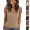 Top Cropped de Alça Fina com Decote V Feminino, Camisola Casual para Usar por Cima ou em Camadas