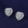 Heart Shape Earrings Full Diamond Effect Micro-Setting Love Zirconia Stud Earrings Romantic Jewelry for Women Girls Everyday Wear Anniversary Gift