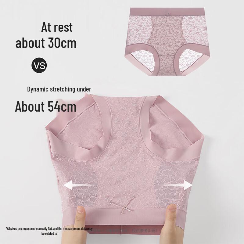 Fenteng Women's High-Waist Silk Blend Lace Briefs 3-Pack