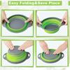 Silicone Foldable Drainage Basket Round Silicone Folding Foldable Filter with Plastic Handle Vegetable Washing Basket6