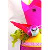 6 OISEAUX COULEUR SUR PINCE - 8X3,5X3,5 CM