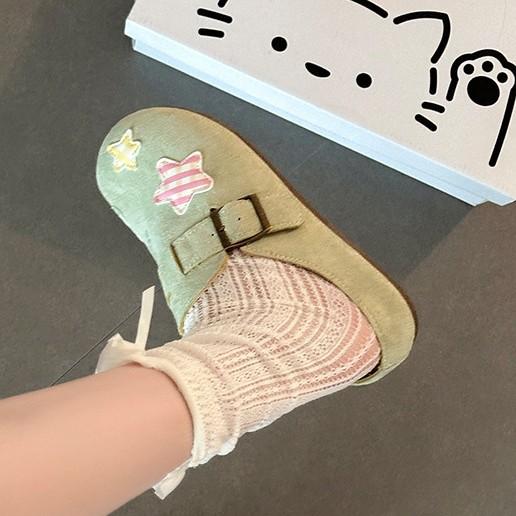 Fashion Versatile Flat-bottomed Bag Head Slippers Women's Summer Season Retro Cartoon Outer Wear Comfortable Casual Slippers Tide