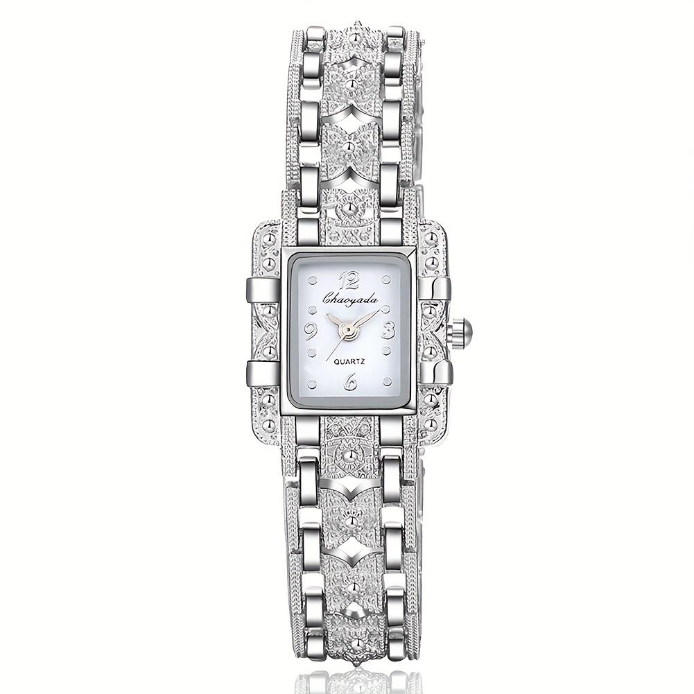 Fashion Luxury Square black white rhinestone digital square alloy dial quartz women s watch белый