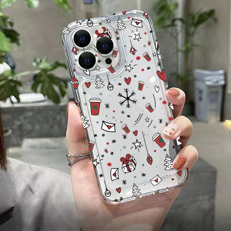Case For Xiaomi Mi 14 13 12T 13T 11T Pro 11 Lite 5G NE Poco X6 F6 F5 X5 M6 Pro Luxury Cartoon Christmas Transparent Phone Cover