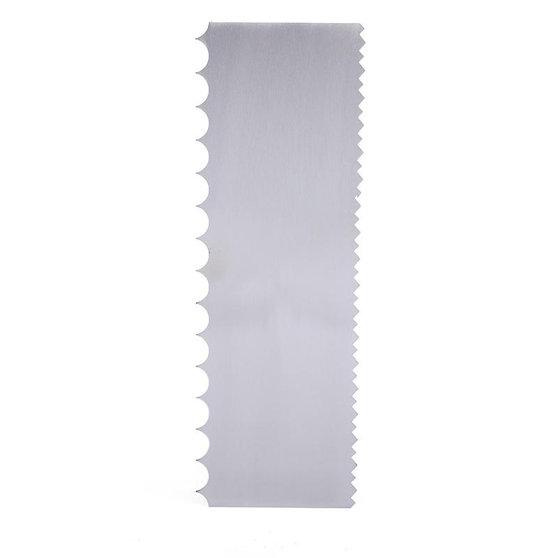 1pcs Stainless Steel Cake Scraper Double Sided Patterned Edge Pastry Comb Smoother Cake Decorating Tools for Mousse Butter Cream