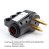Plutreas 50 AMP Male RV Replacement Plug With Handle, 14-50P Heavy Duty 125V/250V 4 Prong Electrical Plug Adapter (Black)