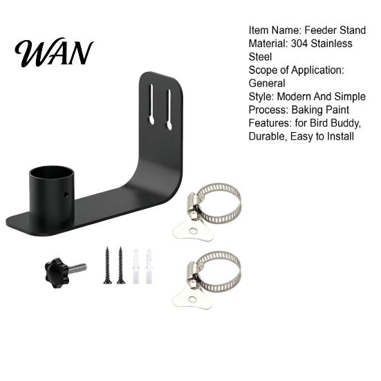 Heavy Duty Bird Feeder Stand for Buddy Pro1/2, Stainless Steel Stable Mount with Panel Locking Screws Design, Weather-Resistant Bracket Wall