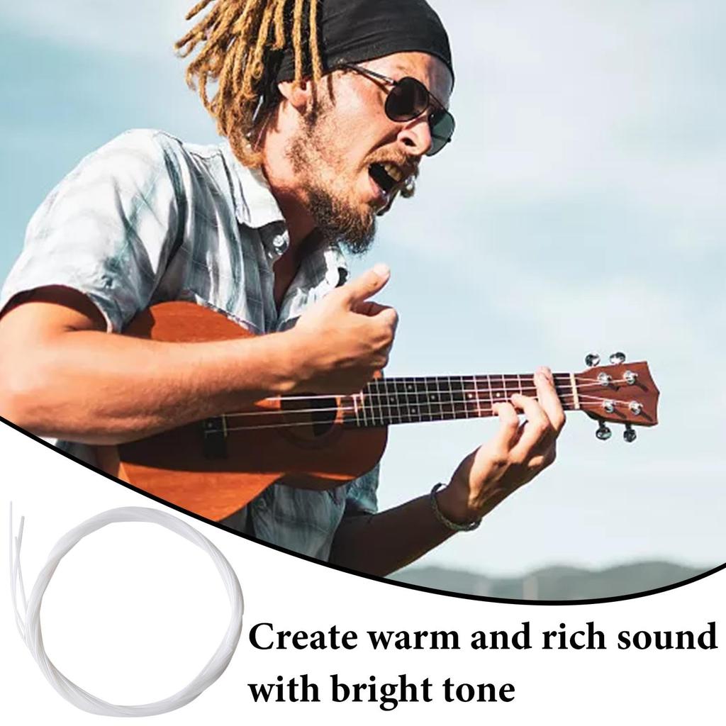 Gupcaqosjw Ukulele Ukulele Nylon Soprano Ukulele Standard Ukulele Set of 4 White Nylon Strings Replacement Parts Accessories for Inch Ukulele Nylon