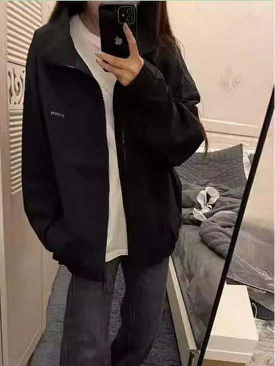 Women's American Retro Stand Collar Baseball Jacket - New, Loose, Versatile Spring Coat