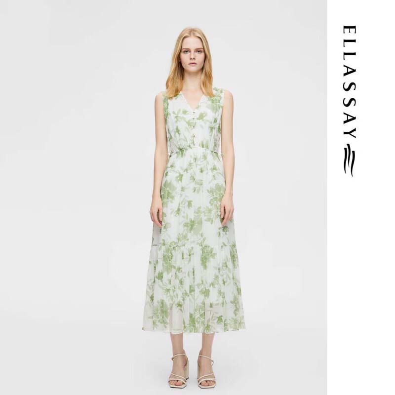 ELLASSAY Elegant Floral Mulberry Silk Midi Dress