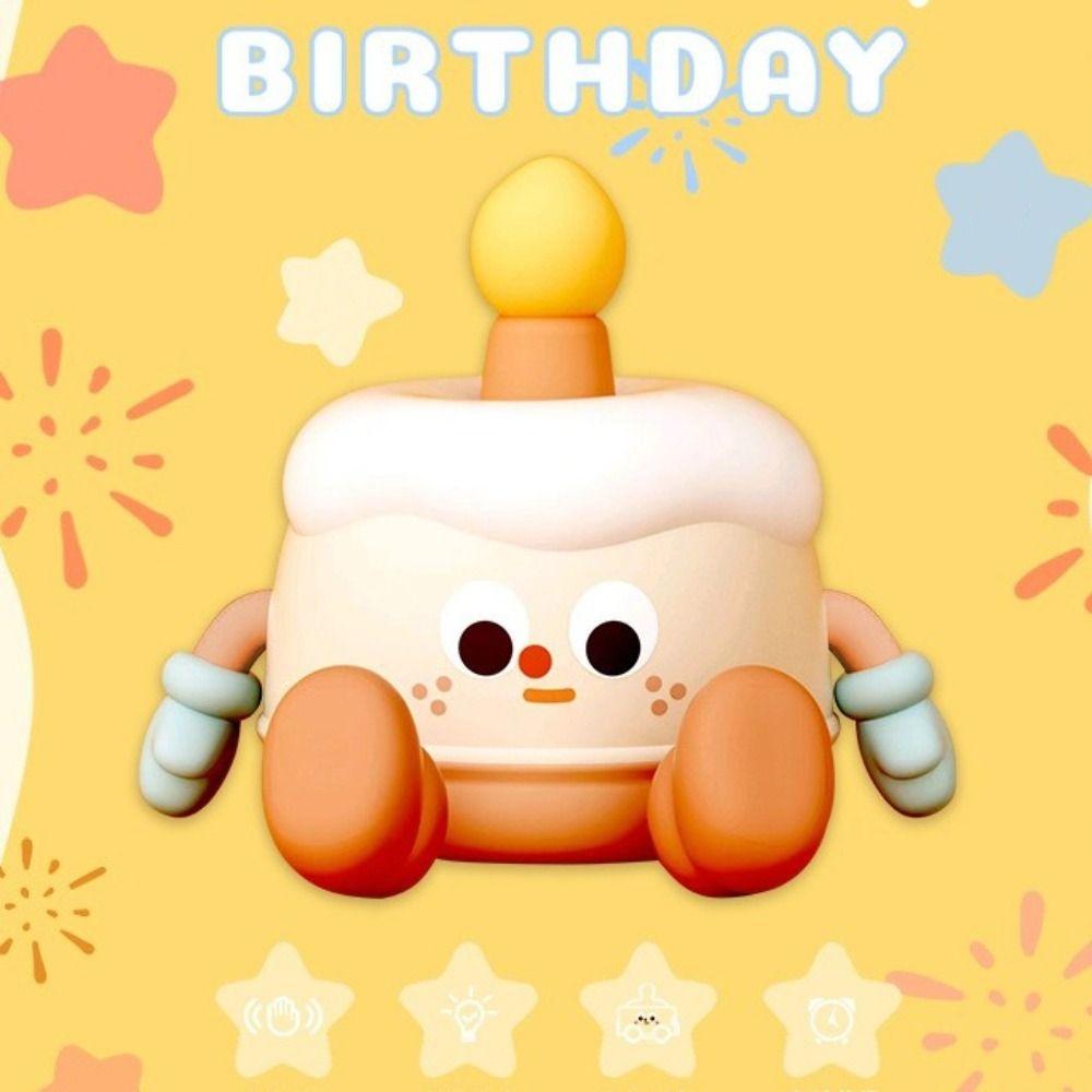 Cartoon LED Night Lamp Soft Silicone Table Lamp Birthday Cake Light  Bedside Lighting