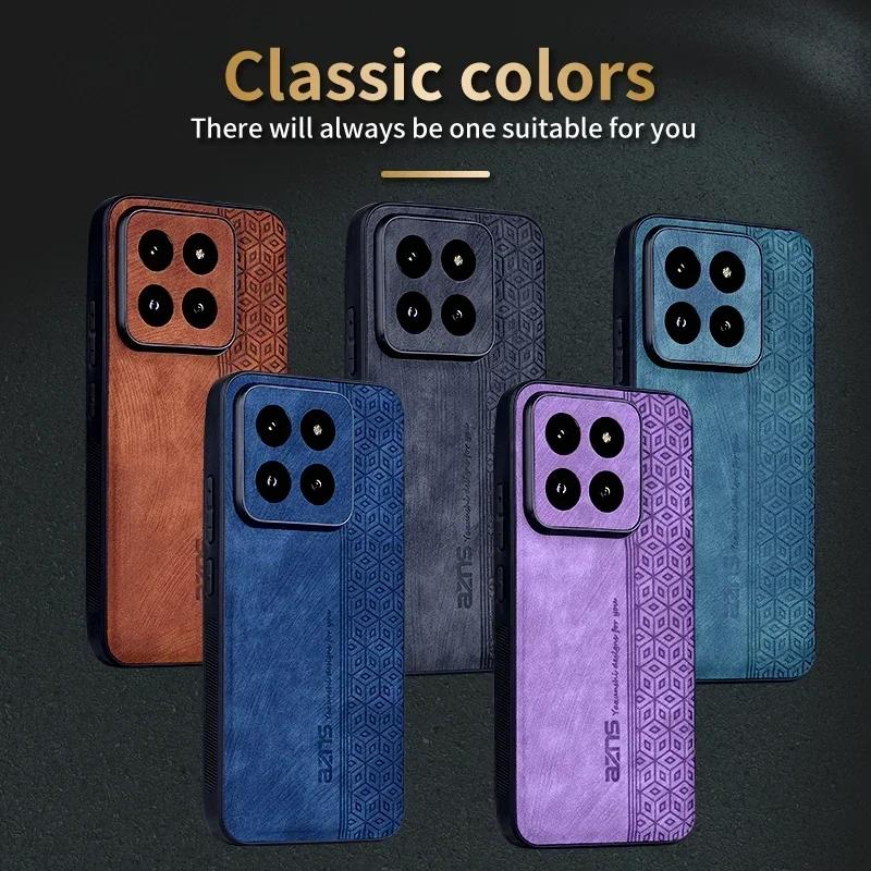 Luxury Leather Phone Case for Xiaomi 14 Ultra 13 Pro Shockproof Bumper Coque Back Cover for Xiaomi 14Pro Note 13 Ultra 13