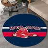 1PC Red Sox Emblem Round Rug, Non-slip Chair Mat, Home Decor, Circle Carpet Perfect for Office, Bedroom, Living Room,Christmas gift