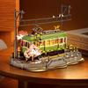 Robotime Sakura Journey Tram 3D Drewniane Puzzle Model Samochodu Zestaw Konstrukcyjny Kreatywny Prezent Zabawka STEM dla Dziewcząt Chłopców 223 SZT