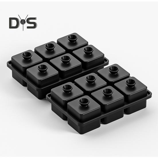 Large Ice Cube Tray Sphere Ice Cube Mold Slow Melting 6 Cavity Ice Cubes Maker for Cocktails Whiskey