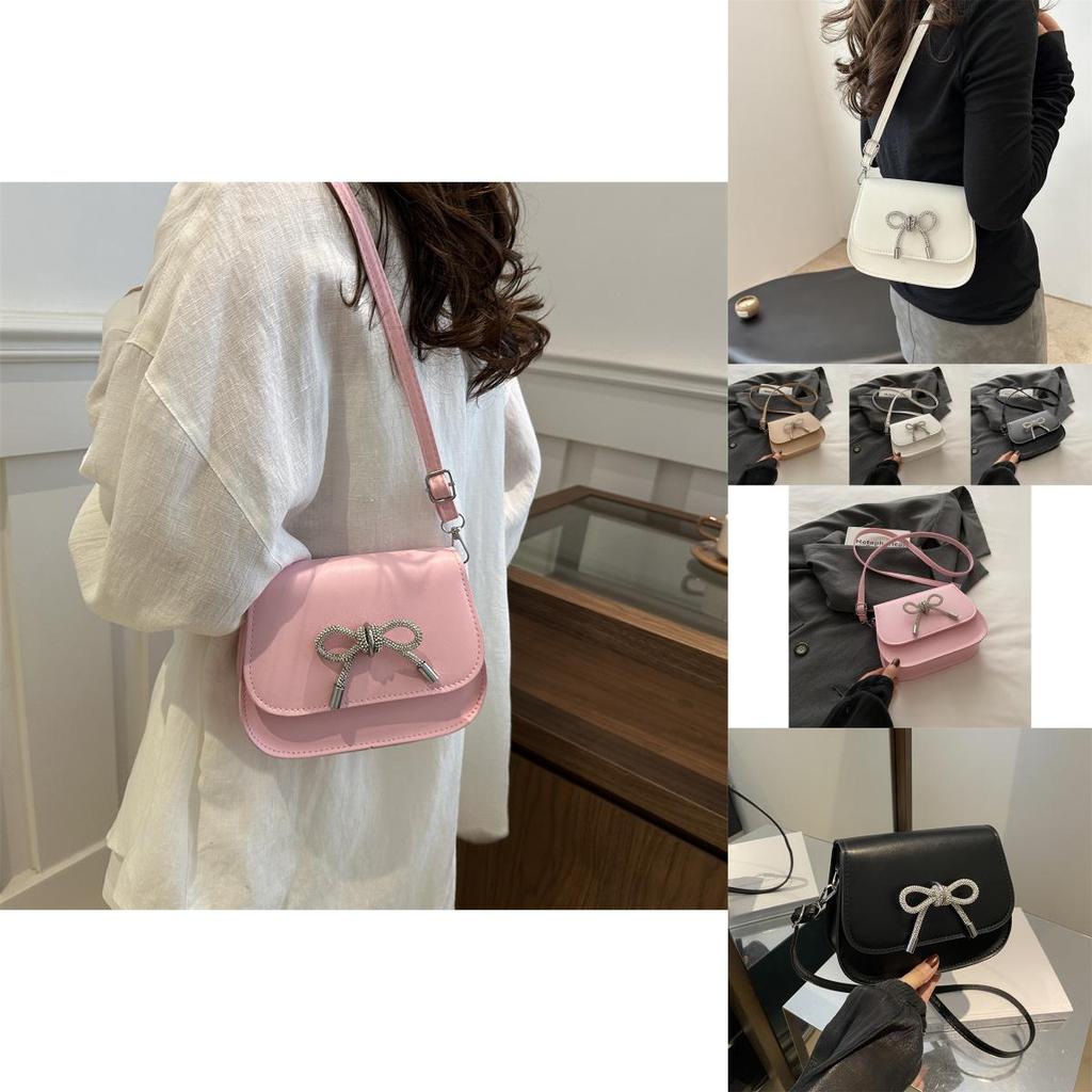 Chic French-inspired Pu Leather Crossbody Bag For Women Stylish Summer 2024 Shoulder Bag With Bowknot