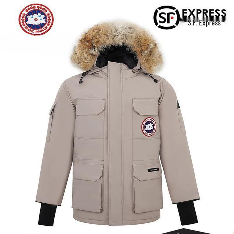 Herren Canada Goose Mittellanger Daunenparka 2025 - Neuer Winterstil, Verdickter Windbreaker Arbeitskleidung
