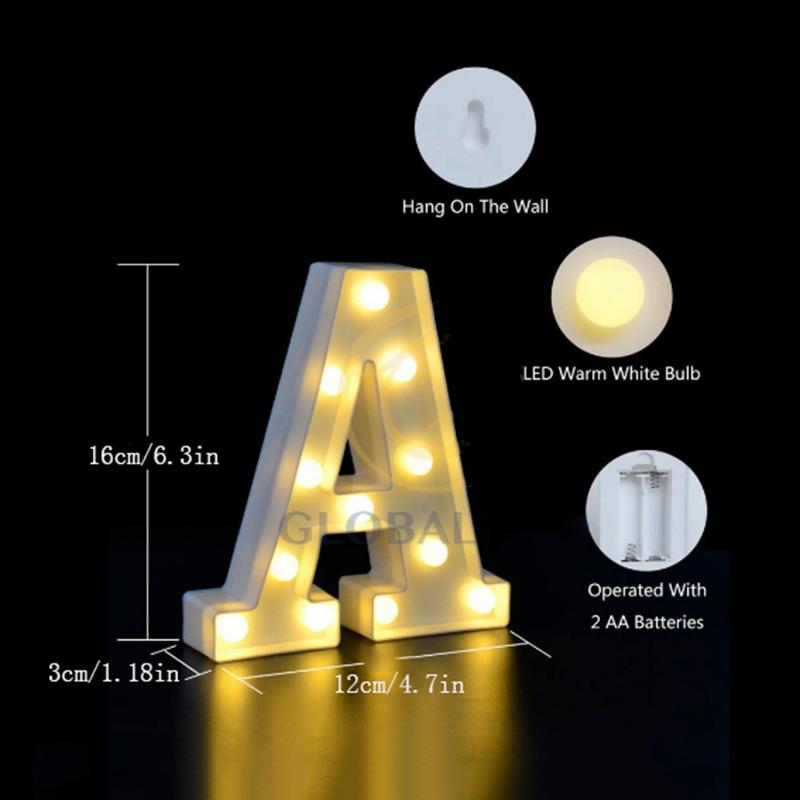 26 Luminous Alphabet Letter LED Night Lights Ambience Battery Light Letters Lamp Christmas Wedding Birthday Party Decoration