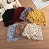 Breathable Hollowed Out Baotou Hat Flowers Casual Knitted Hat Summer Thin Beret Cap for Women