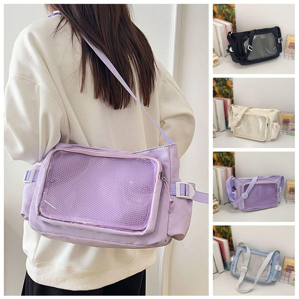 Nylon Transparent Bags Zipper Bag Shoulder Bag Creative Solid Color Itabag  Women