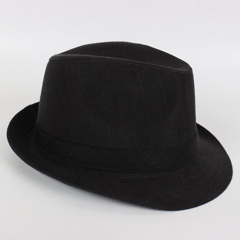 Medium and Old Crimped Hat Men's Summer Sun Hat Jazz Hat Outdoor Straw Hat Summer Top Hat Breathable