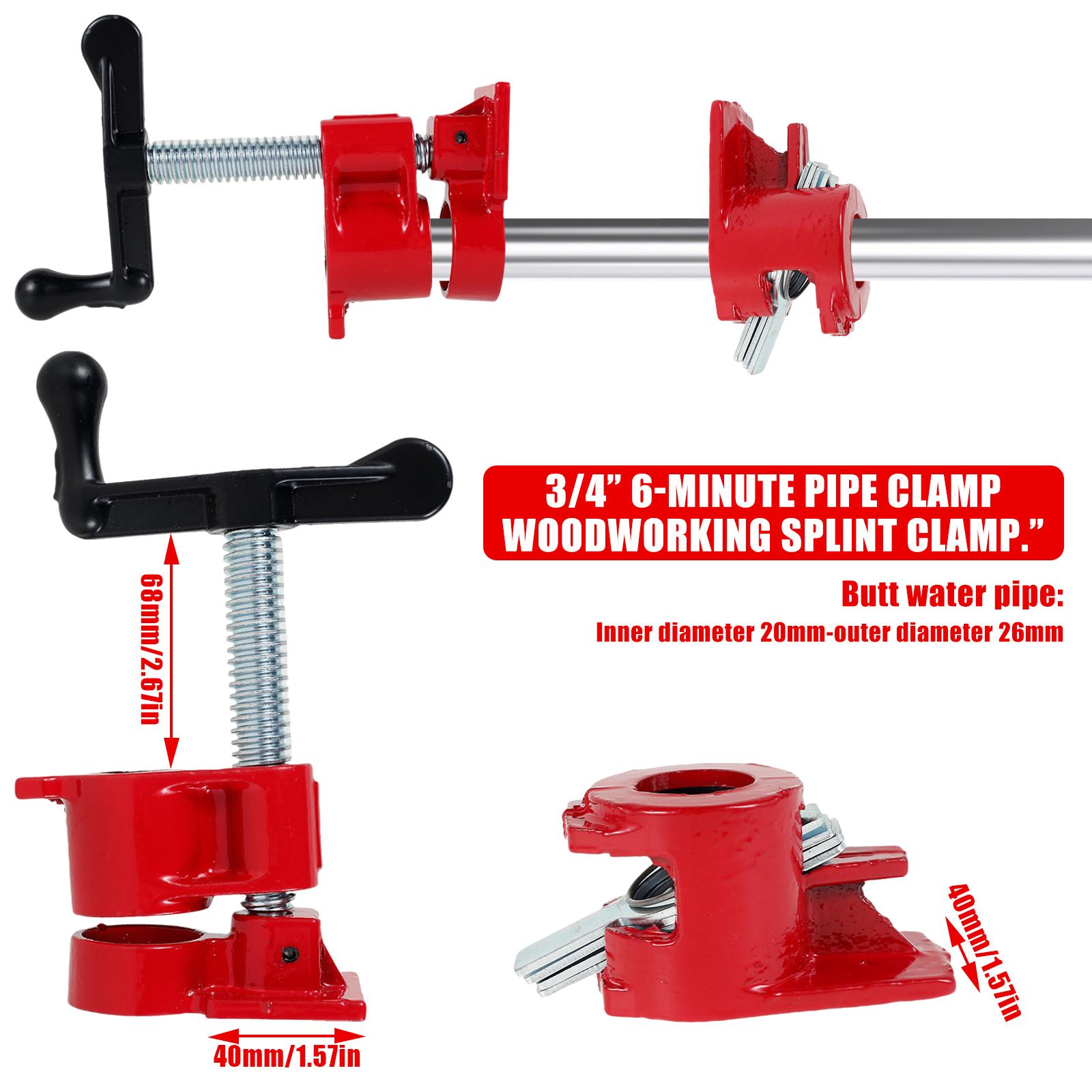 

2Pcs 3/4 Inch Pipe Clamps Sturdy Wood Gluing Pipe Clamp Set Adjustable Woodworking Assembly Clamp Heavy Duty Wood Clamp Fixture