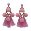 Bohemian Hairball Earrings Women'S Color Fringed Exaggerated Temperament Photo Photography Earrings Accessories Fashion Earrings