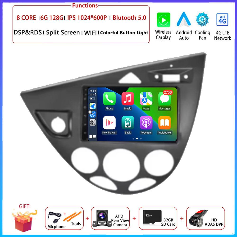 7"For Ford Fiesta 1995-2001 Focus MK1 1998-2004 Car Carplay Auto Android OS Radio Navigation GPS Multimedia Video Player BT 5.0