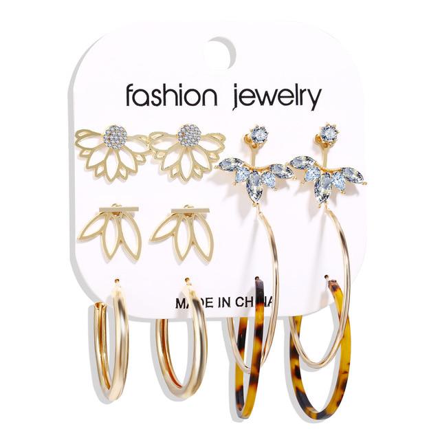 17KM Boho Shell Acrylic Drop Earrings for Women Brinco Gold Rattan Dangle Earring Set Boucle Doreille Femme Fashion Jewelry