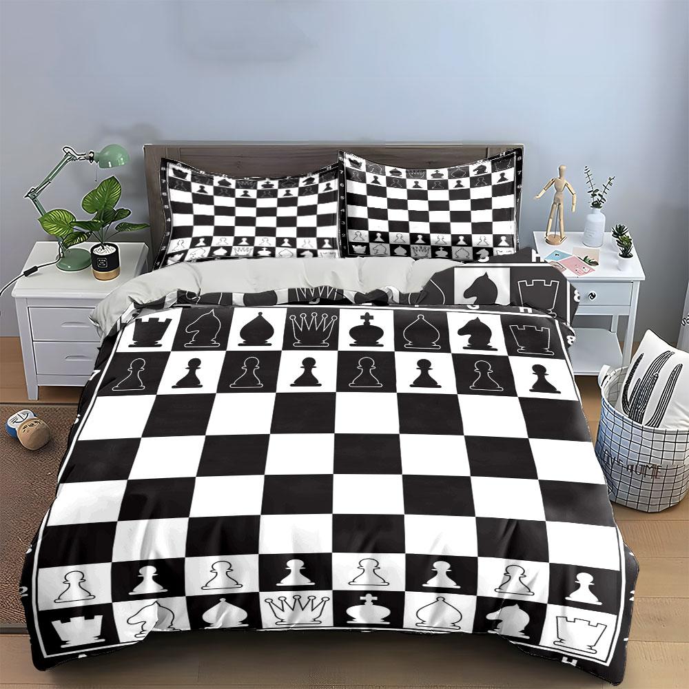 Chess Set Three-Piece Bundle Multiple Sizes Kid'S And Adults' Bedroom Exquisite 3Pc Bedding Set, Gift