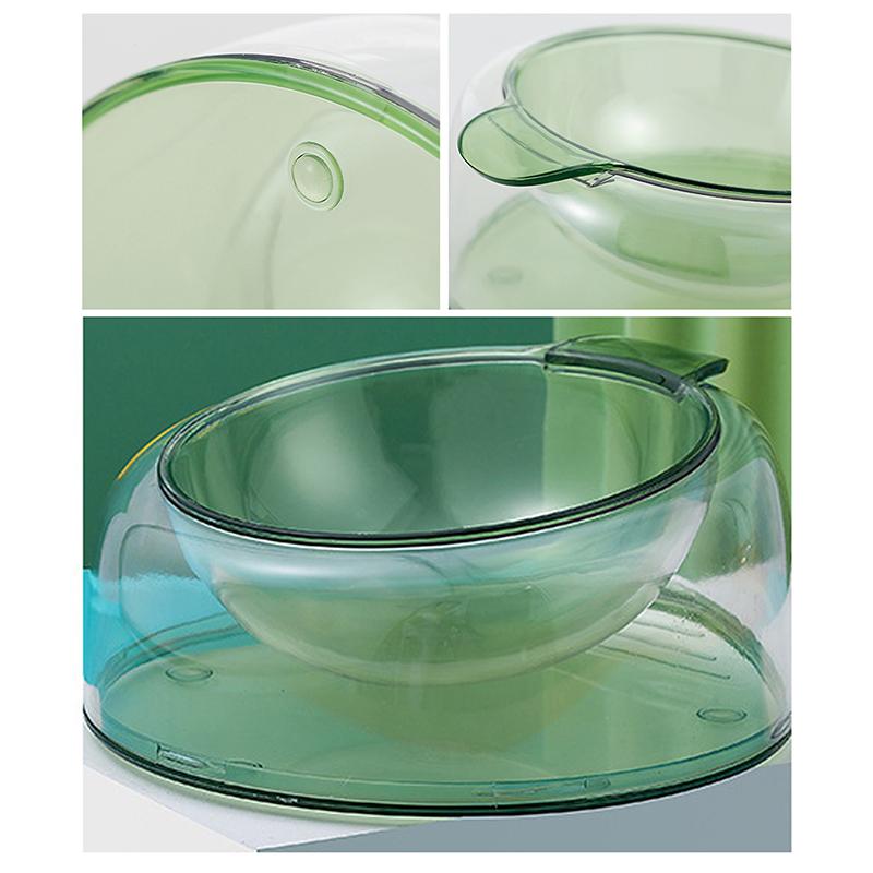 Elevated Cat Bowl Anti-Tip Plastic Raised Pet Feeding Dish With Tilted Edge Neck Protection Kitty Food Bowl