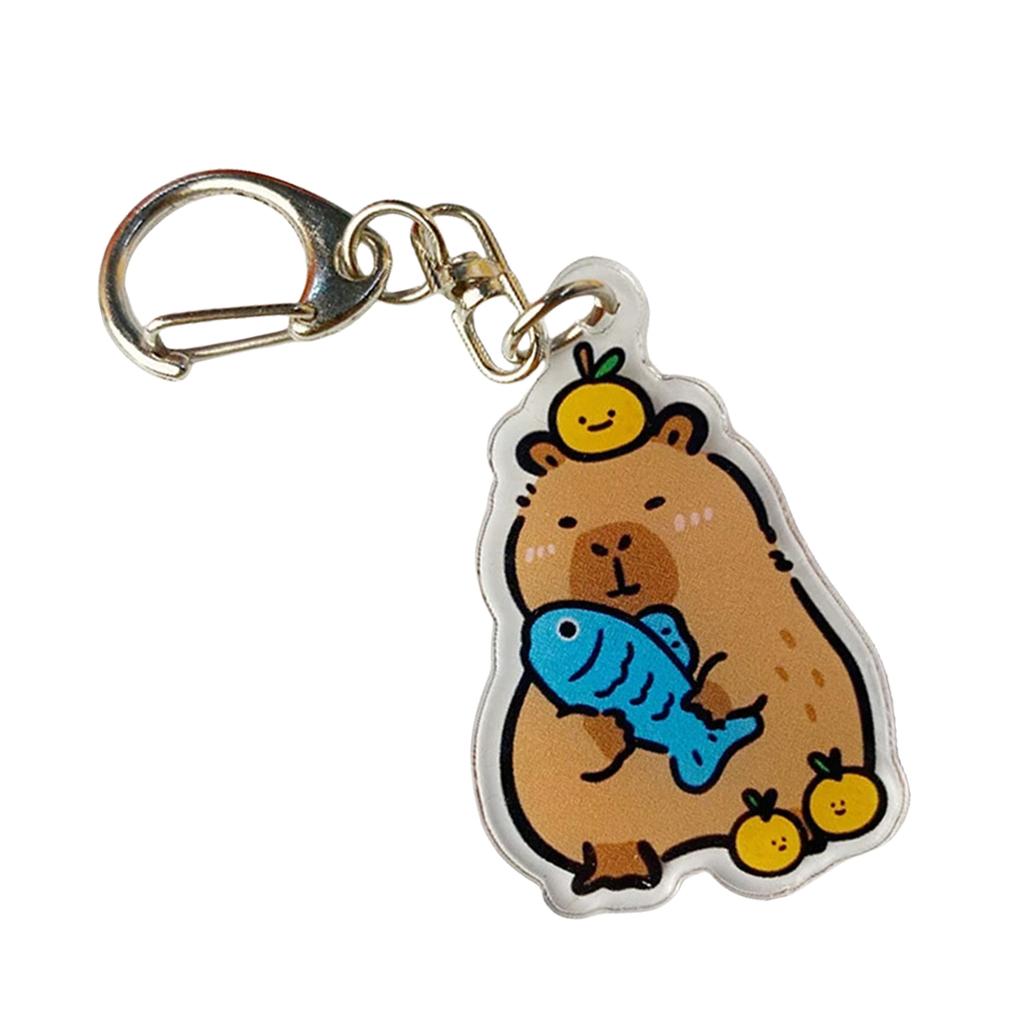 Colorful Capybara Shaped Key Rings Colorful Acrylic Keychain with Capybara Motif for All Ages Unique Keyrings Gift