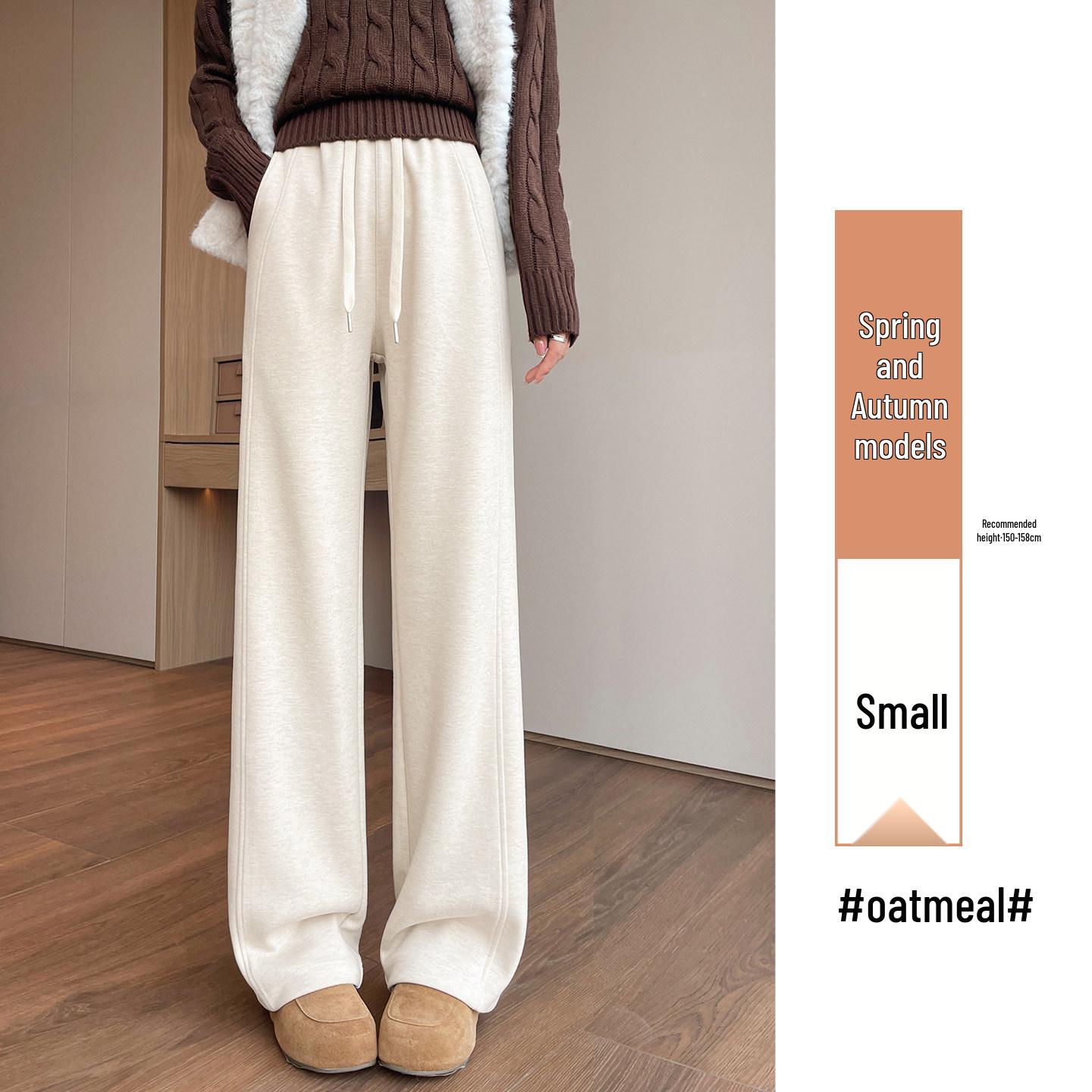 

Women s 2026 Winter Thick Fleece Acetate Wool Wide-Leg Sweatpants: Soft, Casual, Narrow-Straight Fit L