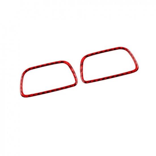 Red Carbon Fiber Interior Demister Vent Cover Trim For Honda CRV CR-V 2012-2016