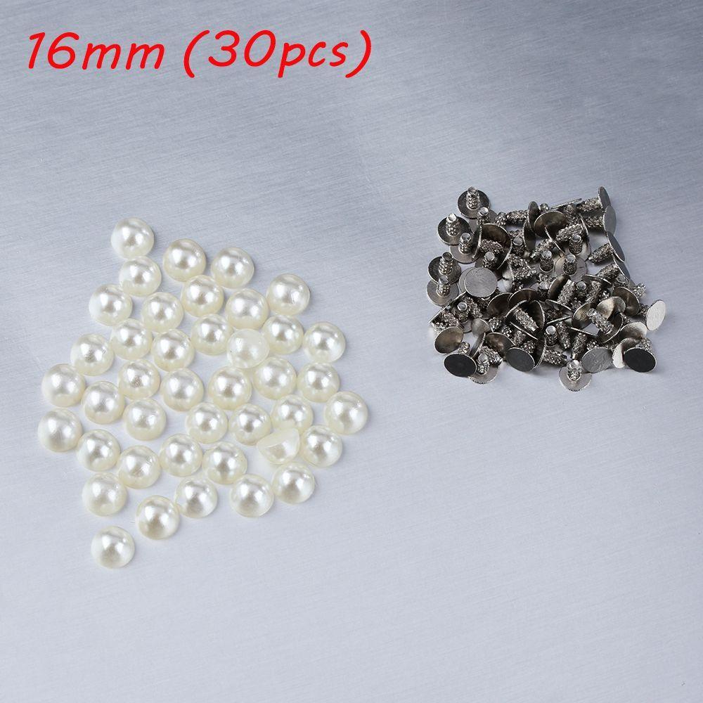 30/50pcs Hat Bag Decoration Garment DIY Pearl Rivets Cloth Button Half Round Scrapbooking