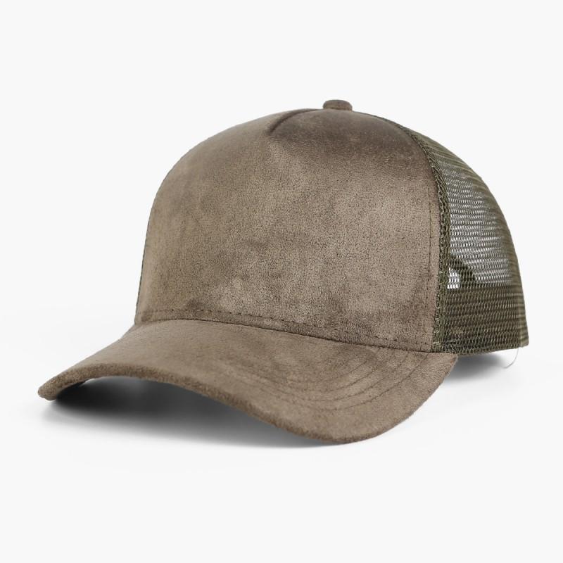 Unisex Suede 5-Panel Structured Baseball Cap With Mesh Back Breathable Sun Hat Outdoor Sports Casual Wear