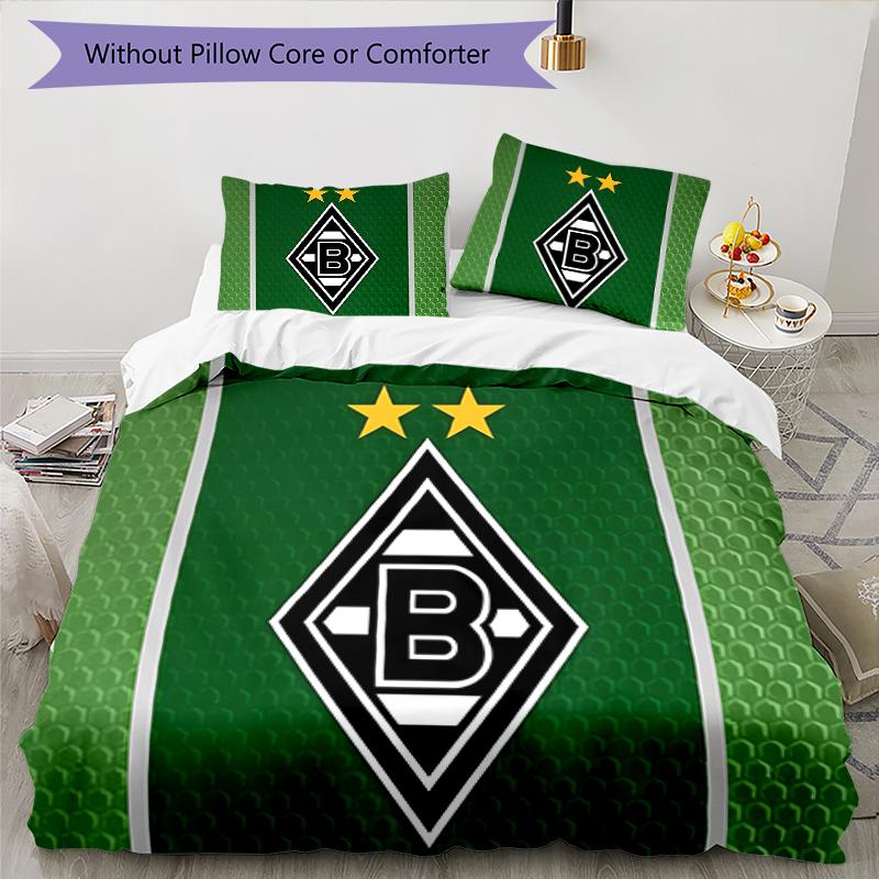 3pcs Borussia Mönchengladbach LOGO pattern bedding set duvet cover set includes duvet cover &pillowcases, perfect all season bedroom decoration & gift
