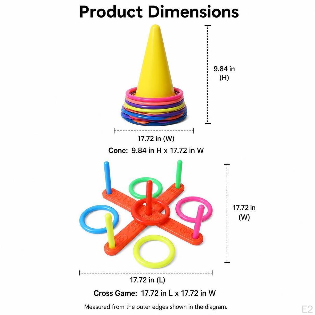 ring toss game set ['Cones', 'Rings', 'Crosses']