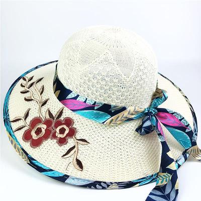 Women's Straw Beach Hat - Korean Fashion, Sun Protection, Large Brim, UV Protection