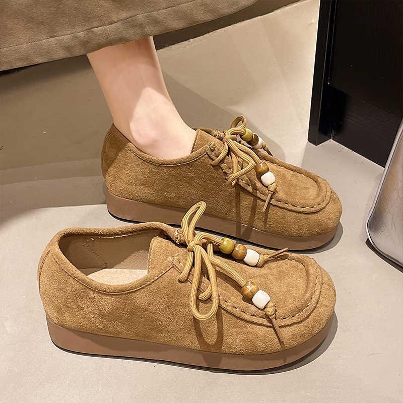 

Осень новая студентка ленивые плоские повседневные одинарные туфли женские туфли уличная съемка женские туфли 40 верблюд