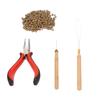 Hair Extension Tool Kit Micro Silicone Rings Bead with Pliers Pulling Hook Crochet Hair Styling Extension Tool